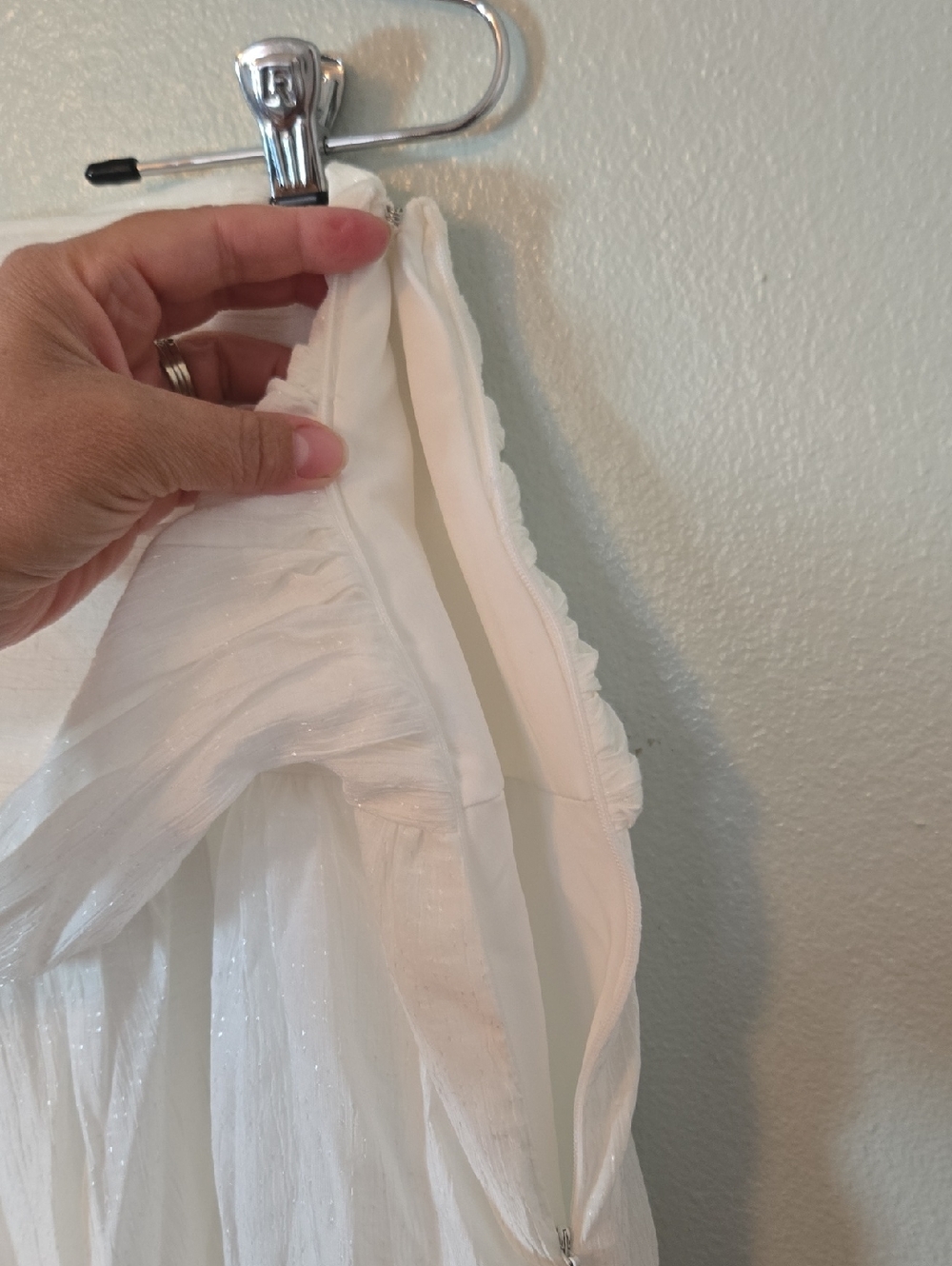 Lulus | NWT Kesia White Textured A-Line Midi Skirt Size Medium - Picture 8 of 10